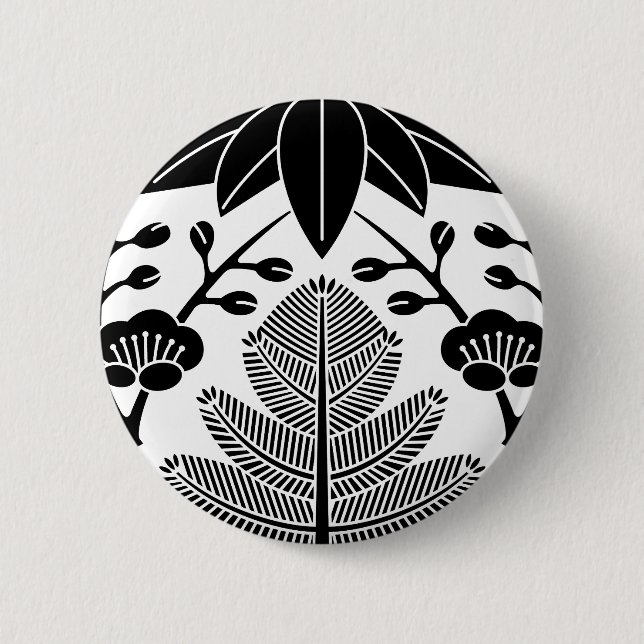 松竹梅 2 INCH ROUND BUTTON (Front)