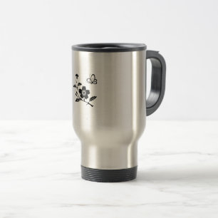 枝桜に中陰桜飛び蝶 TRAVEL MUG
