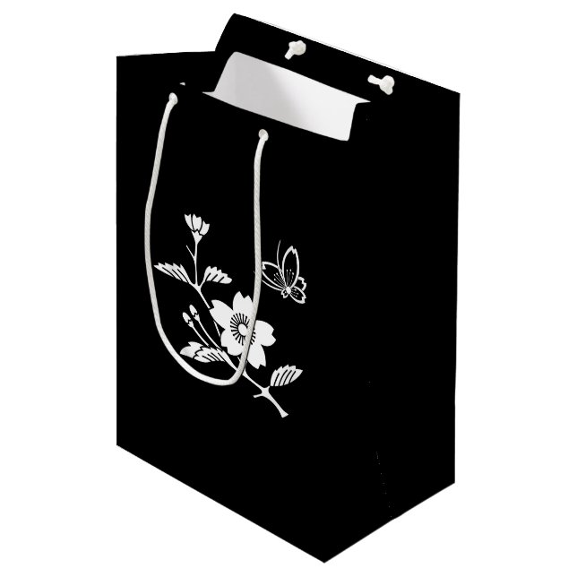 枝桜に中陰飛び蝶 MEDIUM GIFT BAG (Front Angled)