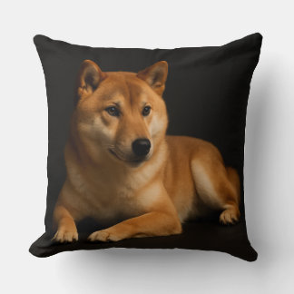 柴犬ポートレート – Shiba Inu Art Throw Pillow