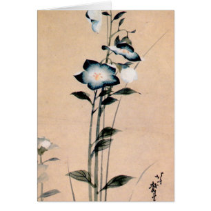 桔梗, 北斎 Chinese bellflower, Hokusai Ukiyo-e