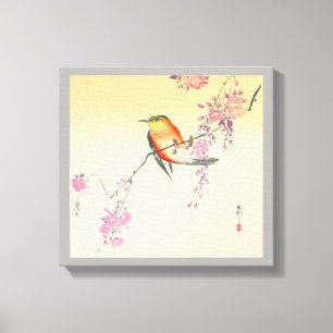 桜に鳥, 小原古邨 Bird & Cherry Blossoms, Ohara Koson Canvas Print