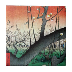 梅の庭園, 広重 Garden of Plum Tree, Hiroshige, Ukiyo-e Tile