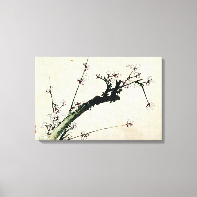梅花, 北斎 Plum Blossoms, Hokusai Canvas Print (Front)