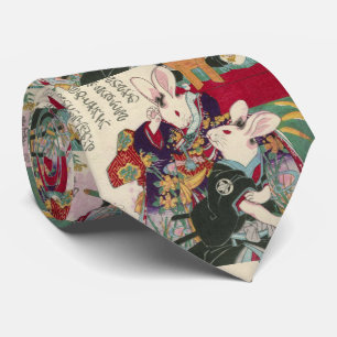 歌川芳藤、『 清元落人　おかる　かん平 』 ネクタイ TIE