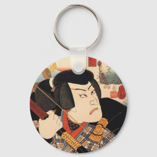 歌舞伎役者, 国芳 Kabuki Actor, Kuniyoshi, Ukiyoe Keychain
