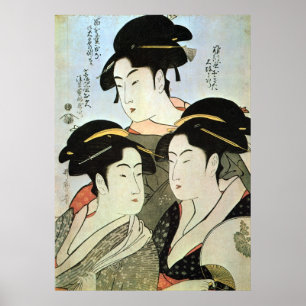 江戸の三美人, 歌麿 Three beautiful women o Poster