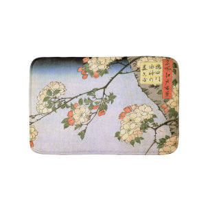 江戸の桜, 広重 Cherry Blossoms of Edo, Hiroshige, Ukiyoe Bath Mat