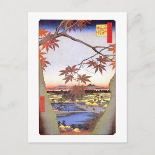 江戸の紅葉, 広重 Maple of Edo, Hiroshige, Ukiyo-e Postcard