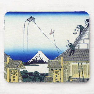 江都駿河町三井, 北斎 View Mt.Fuji from Mitsui shop, Hokusai Mouse Pad