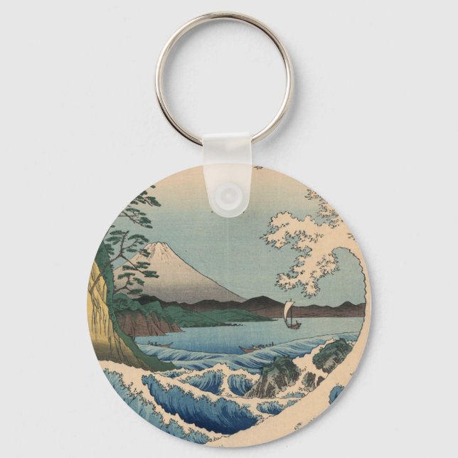 波と富士山, 広重 Wave and Mount Fuji, Hiroshige Keychain (Front)