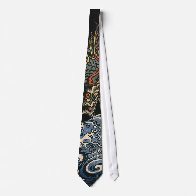 海龍, 国芳, Sea Dragon, Kuniyoshi, Ukiyo-e Tie (Front)