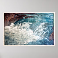 渓流, Rapids, Hiroshi Yoshida, Woodcut