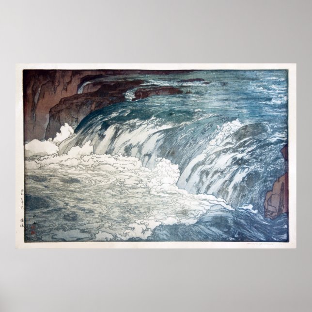 渓流, Rapids, Hiroshi Yoshida, Woodcut Poster (Front)