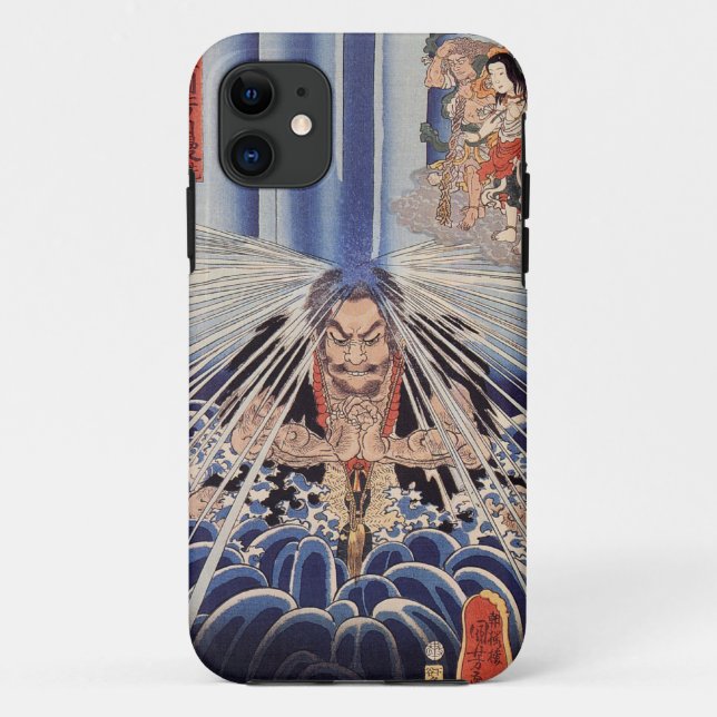 滝に打たれる僧, 国芳 Monk in the Waterfalls, Kuniyoshi Case-Mate iPhone Case (Back)