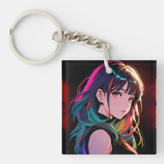 煌霞の少女【Radiant Haze Girl】セラミックタイル Keychain