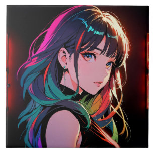 煌霞の少女【Radiant Haze Girl】セラミックタイル Tile