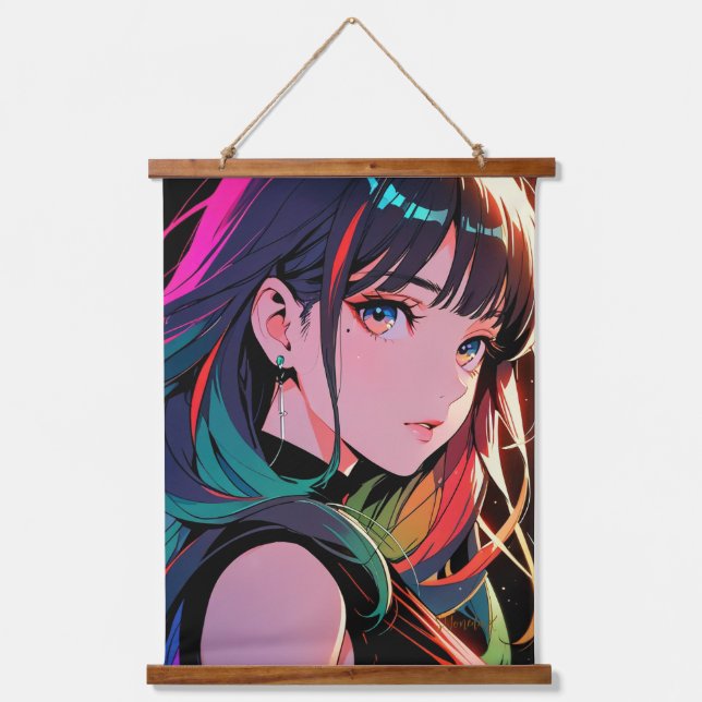 煌霞の少女【Radiant Haze Girl】 Hanging Tapestry (Front)