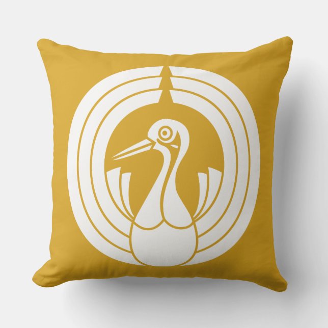 熨斗鶴の丸 THROW PILLOW (Front)