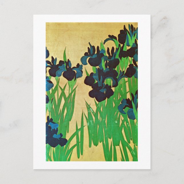 燕子花図（部分）, 光琳 Irises(detail), Kōrin, Japan Art Postcard (Front)