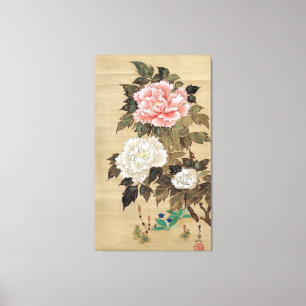 牡丹, 其一 Peony, Kiitsu, Japan Art Canvas Print