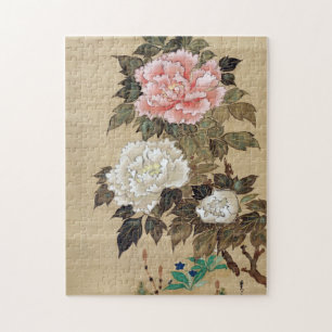 牡丹, 其一 Peony, Kiitsu, Japan Art Jigsaw Puzzle