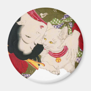 猫が好き, 芳年 I Love Cats, Yoshitoshi, Ukiy Magnet