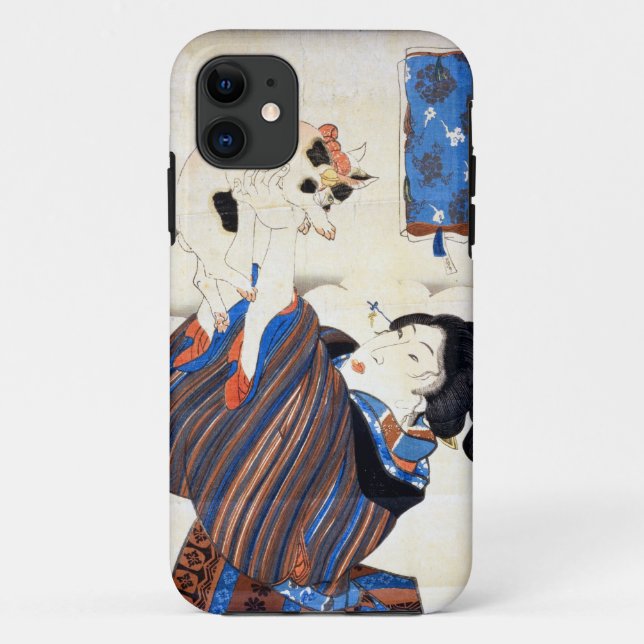 猫と女, 国芳 Cat and Woman, Kuniyoshi, Ukiyo-e Case-Mate iPhone Case (Back)