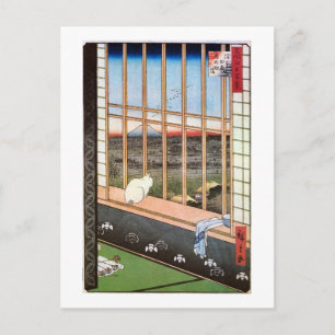 猫と富士山, 広重 Cat and Mount Fuji, Hiroshige Postcard