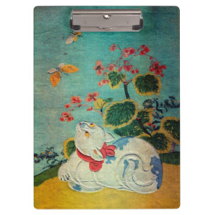 猫と蝶, 春信 Cat and Butterfly, Harunobu, Ukiyo-e Clipboard