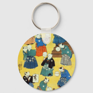 猫の曲芸師, 国芳 Acrobat of the Cats, Kuniyoshi, Ukiyo-e Keychain