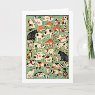 猫尽両めん合, 芳藤 Cats of The Edo era, Yoshifuji, Ukiyo-e Card