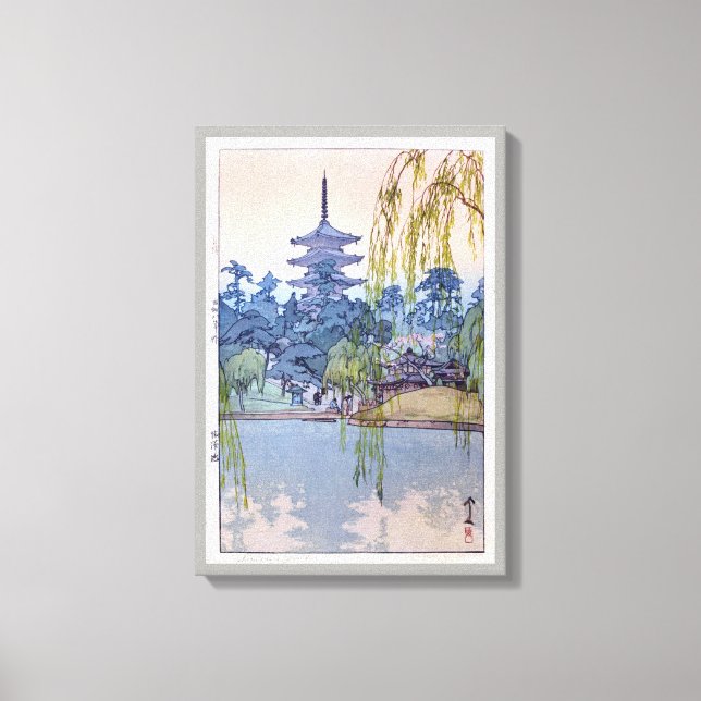 猿澤池, Sarusawa Pond, Hiroshi Yoshida, Woodcut Canvas Print (Front)