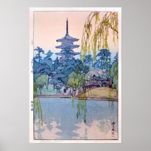 猿澤池, Sarusawa Pond, Hiroshi Yoshida, Woodcut Poster