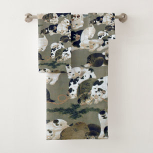 百犬図, 伊藤若冲 Hundred Dogs, Itō Jakuchū Bath Towel Set