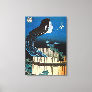 皿のお化け, 北斎 Ghosts of The Dish, Hokusai, Ukiyo-e Canvas Print