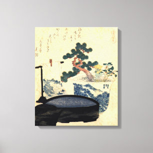 盆栽, 北斎 Bonsai, Hokusai, Ukiyo-e Canvas Print
