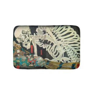 相馬の古内裏,国芳 Skeleton manipulated by Witch, Kuniyoshi Bath Mat
