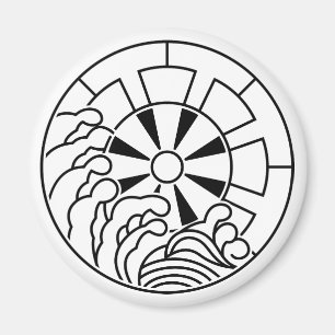 石持ち地抜き浪に源氏車 MAGNET