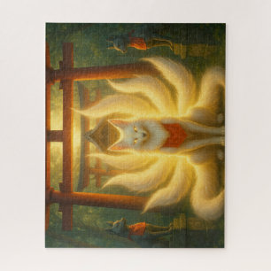 神秘の九尾狐と稲荷神社/Mystic Nine-Tailed Fox at Inari Shrine Jigsaw Puzzle