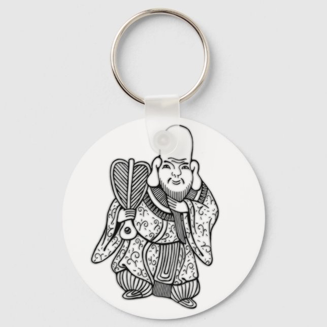 福禄寿 Fukurokuju lucky god original drawing Keychain (Front)