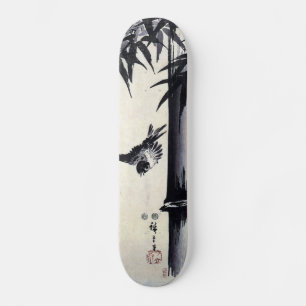 竹に雀, 歌川広重 Bamboo & Sparrow, Hiroshige, Sumi-e Skateboard