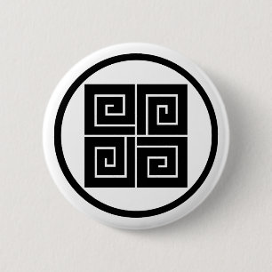 糸輪に四つ稲妻 2 INCH ROUND BUTTON