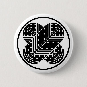 糸輪に斑いり違い鷹の羽 2 INCH ROUND BUTTON