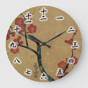 紅梅図, 光琳 Plum Blossoms, Kōrin Large Clock