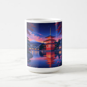 「紅葉の夜、富士に願う(Autumn Night, Wishing on Fuji)」 Coffee Mug