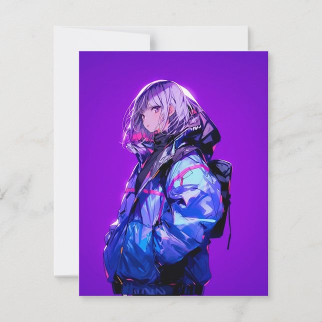 紫/Purple Invitation Card | 東京娘 GenerartiveAI (Front)