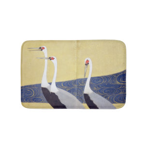 群鶴図屏風（部分）, 其一 Cranes(detail), Kiitsu Bath Mat