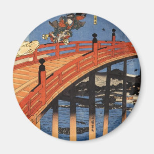 義経と弁慶, 国芳, Yoshitsune & Benkei, Kuniyoshi, Ukiyo-e Magnet