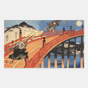 義経と弁慶, 国芳, Yoshitsune & Benkei, Kuniyoshi, Ukiyo-e Sticker